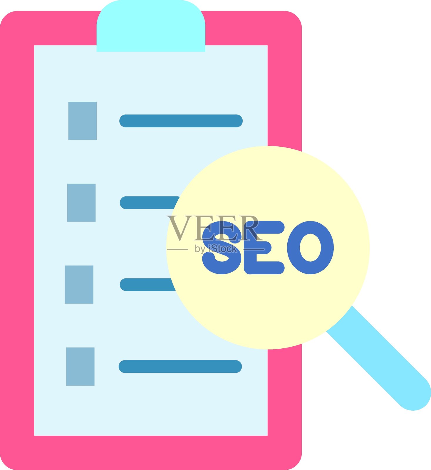 SEO 检查清单图标风格插画图片素材