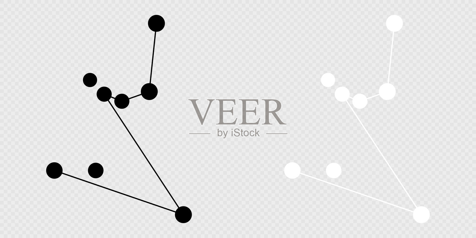 水蛇座星座图集。矢量插图。插画图片素材