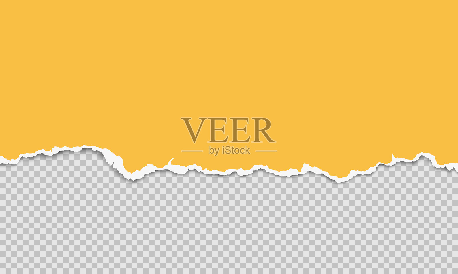 矢量水平撕裂纸边缘。带有柔和阴影的撕裂纸条。插画图片素材