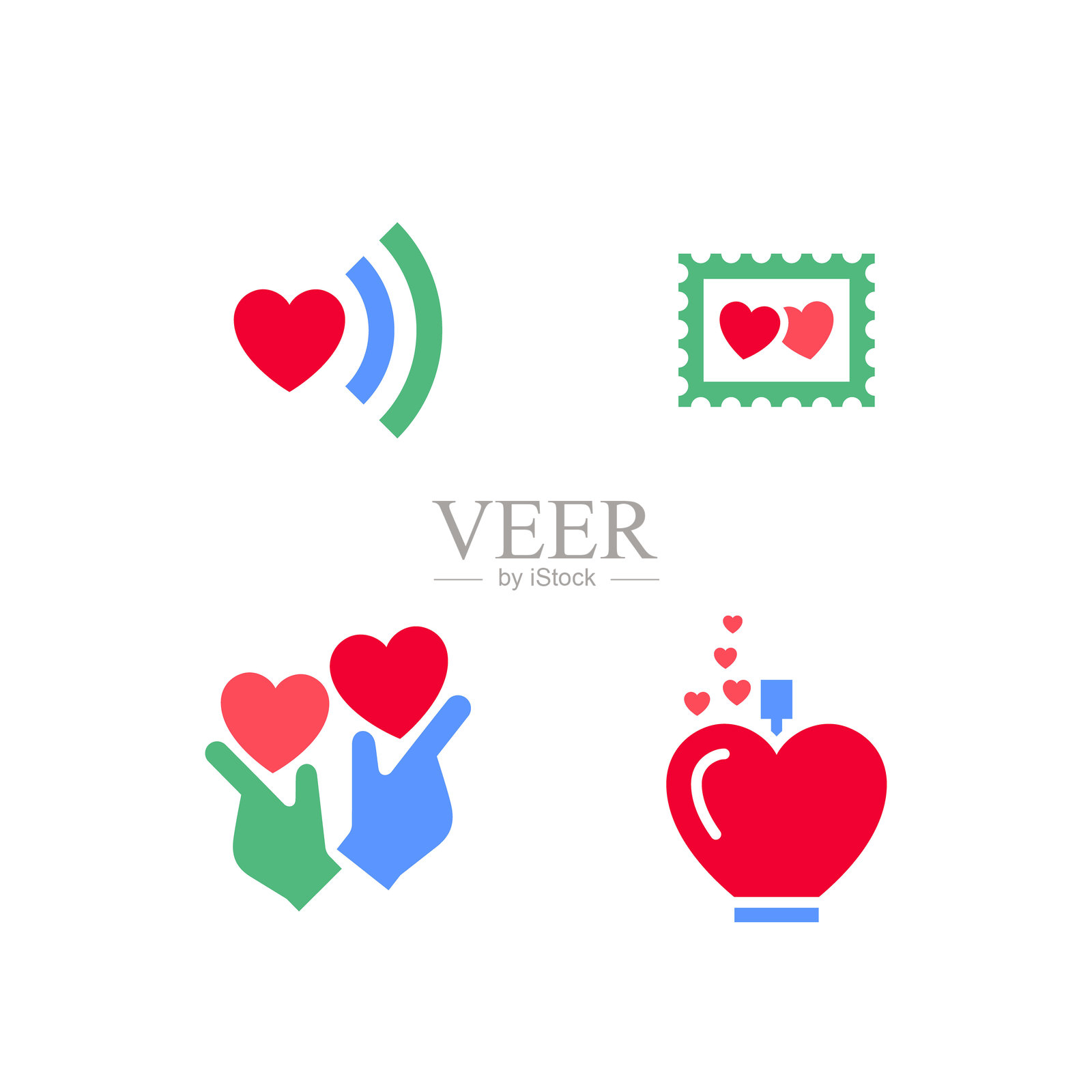 情人节图标或符号，庆祝节日的标志设计插画图片素材