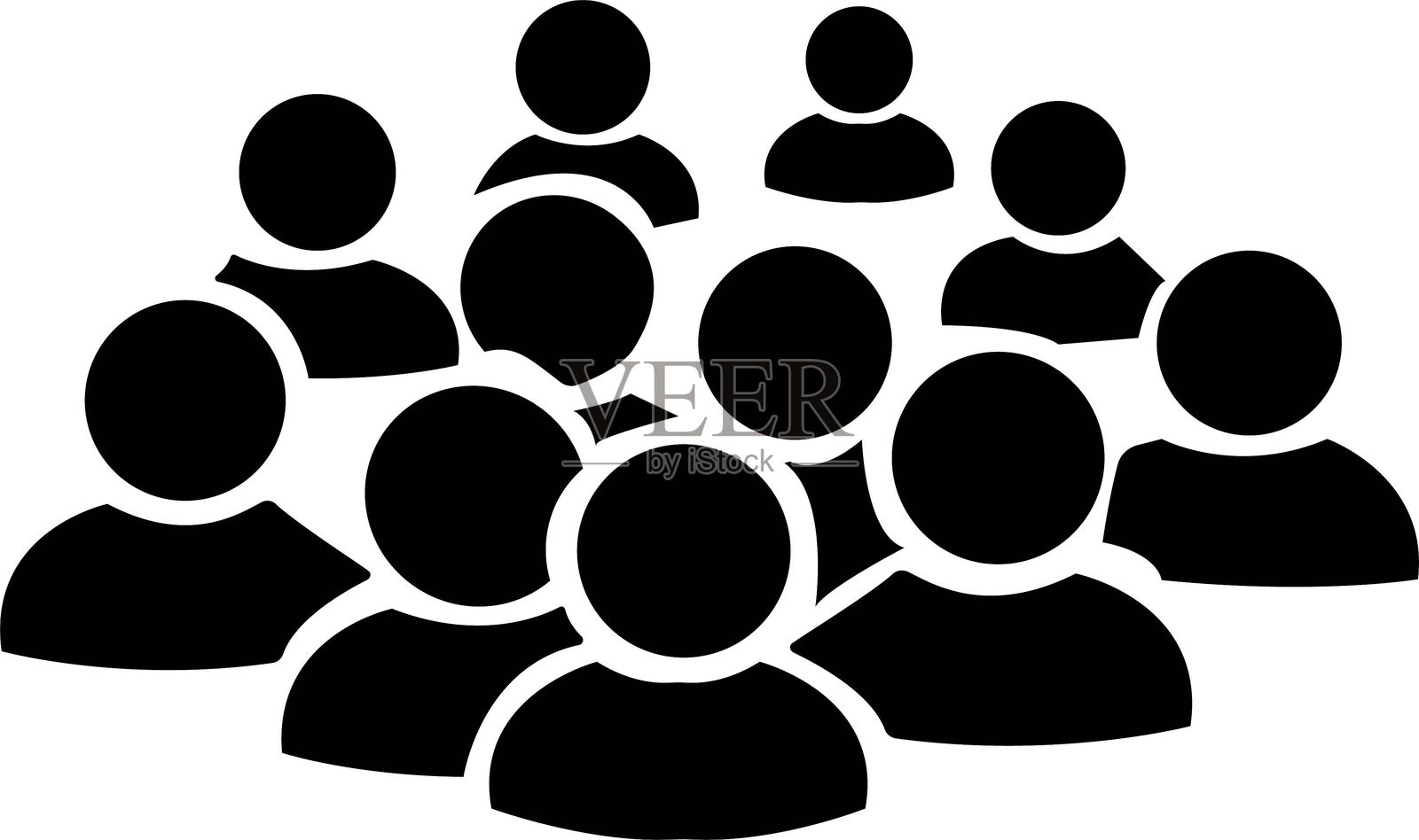 黑色人物图标。现代简约扁平和线条设计的人物图标。人物图标，白色背景下的独立图标。用户图标，适用于网站。插画图片素材