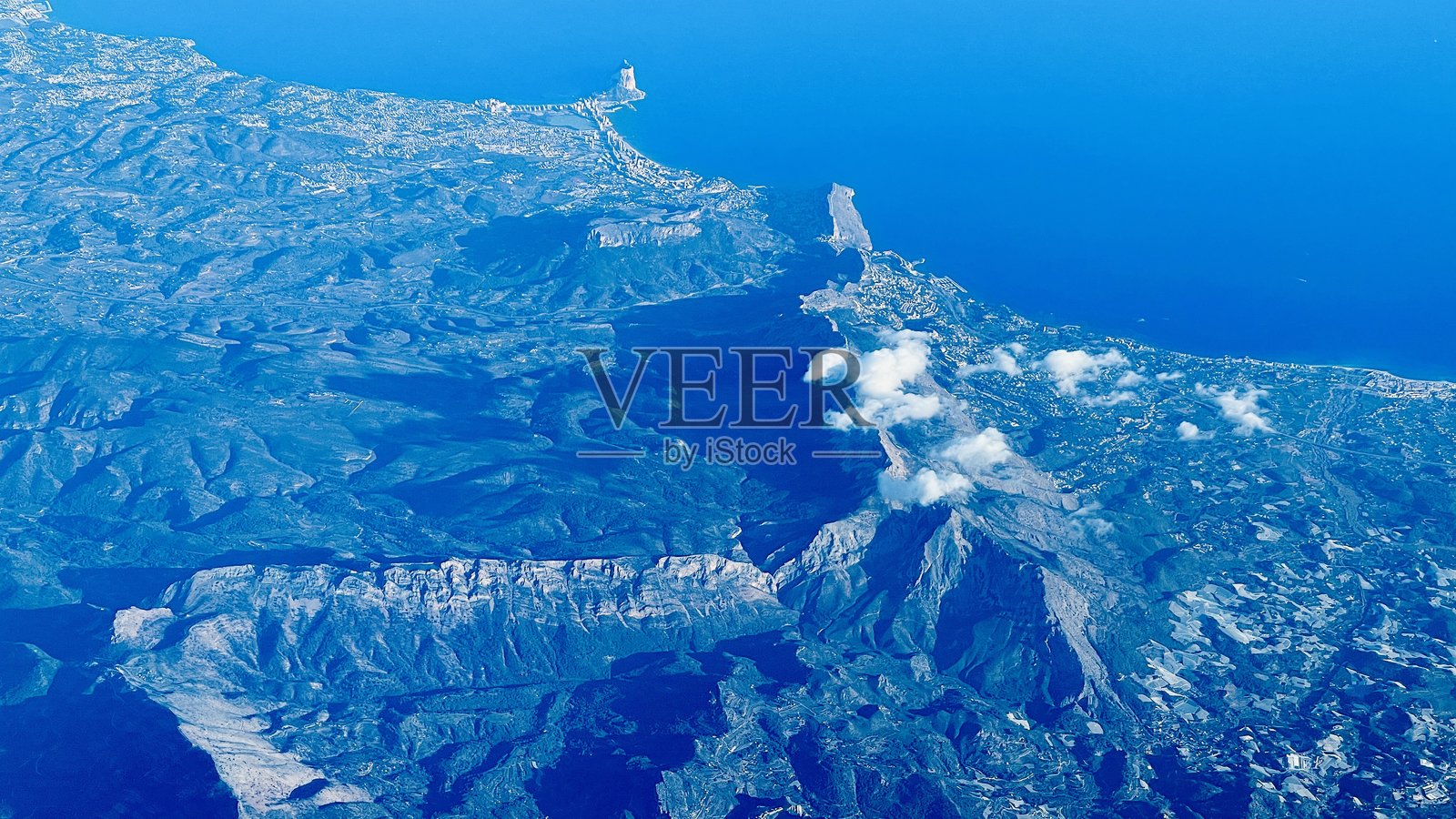 西班牙白色海岸的航拍照片照片摄影图片