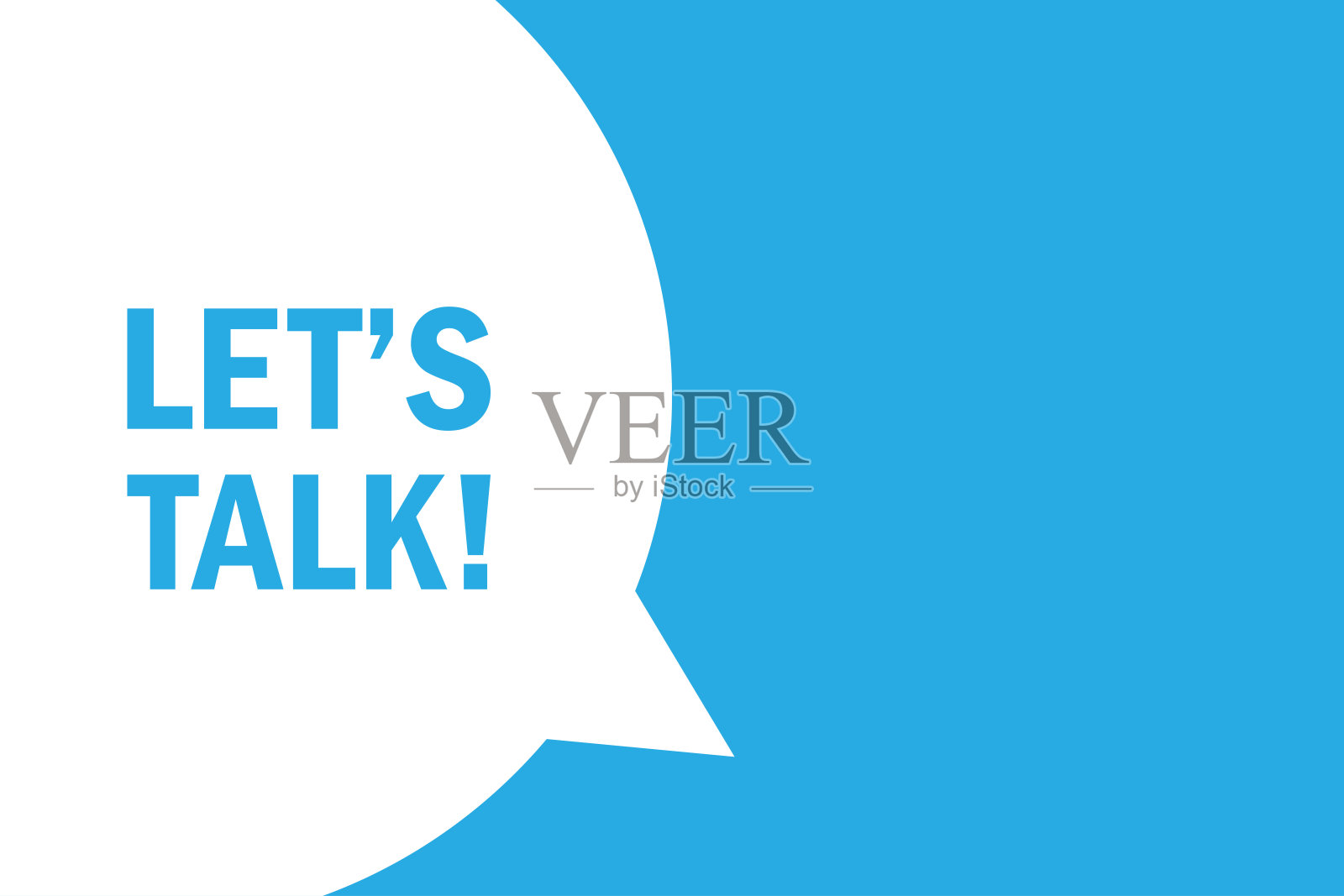 让我们谈谈演讲泡泡横幅吧。用于商业、营销和广告的横幅。矢量插图。插画图片素材