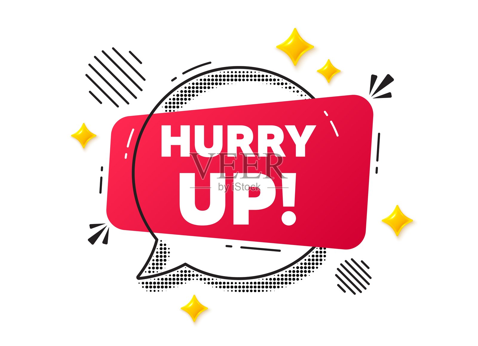 快来抢购！特价优惠标志。聊天气泡。矢量图。插画图片素材