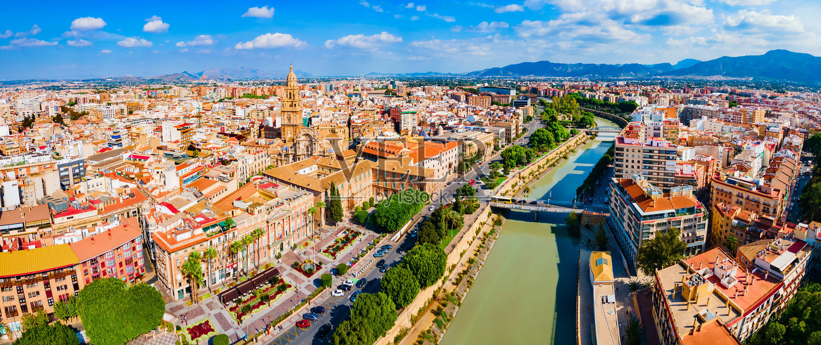 西班牙穆尔西亚市的空中全景视图照片摄影图片