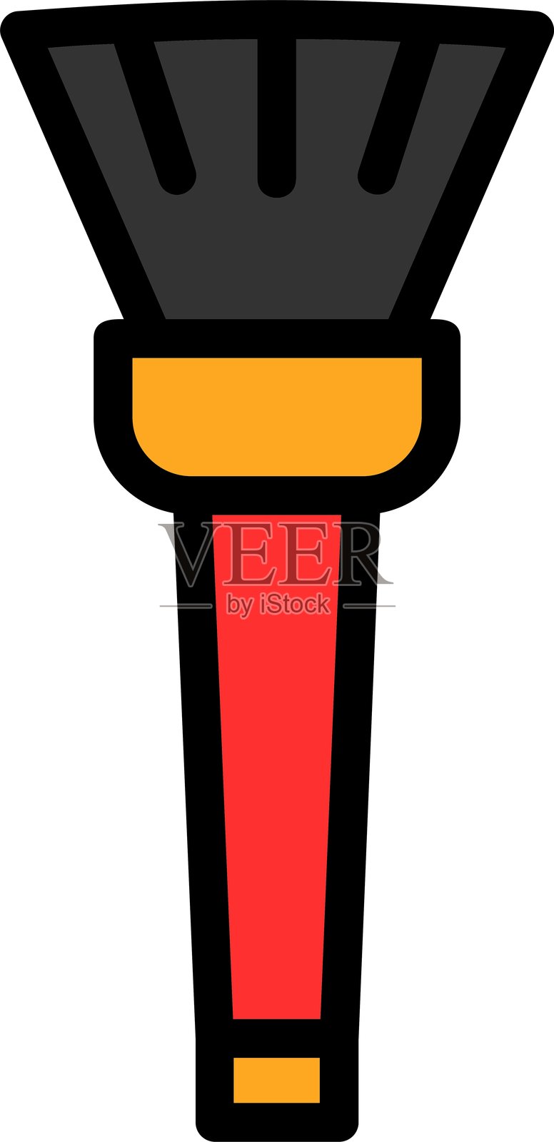 化妆刷线条填充风格图标设计插画图片素材