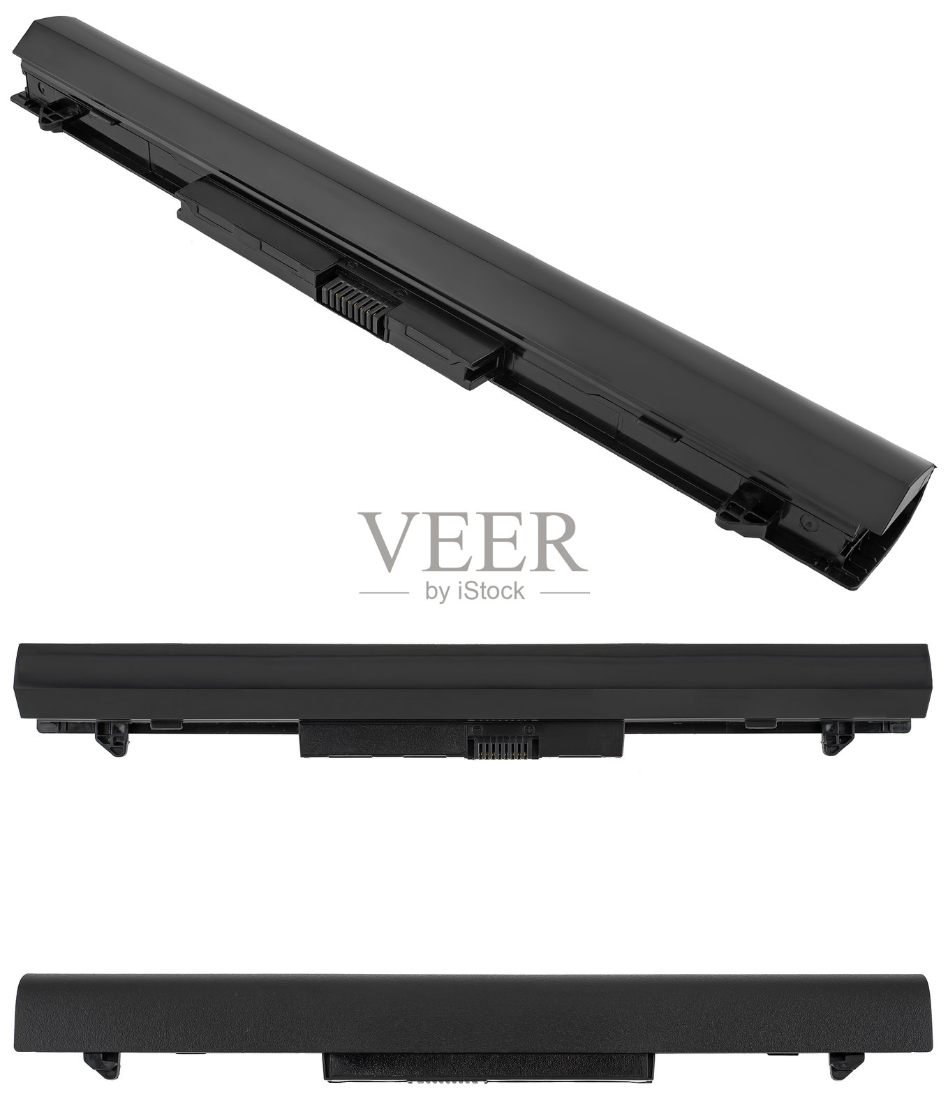 白色背景上的绝缘材料中的笔记本电脑电池。照片摄影图片