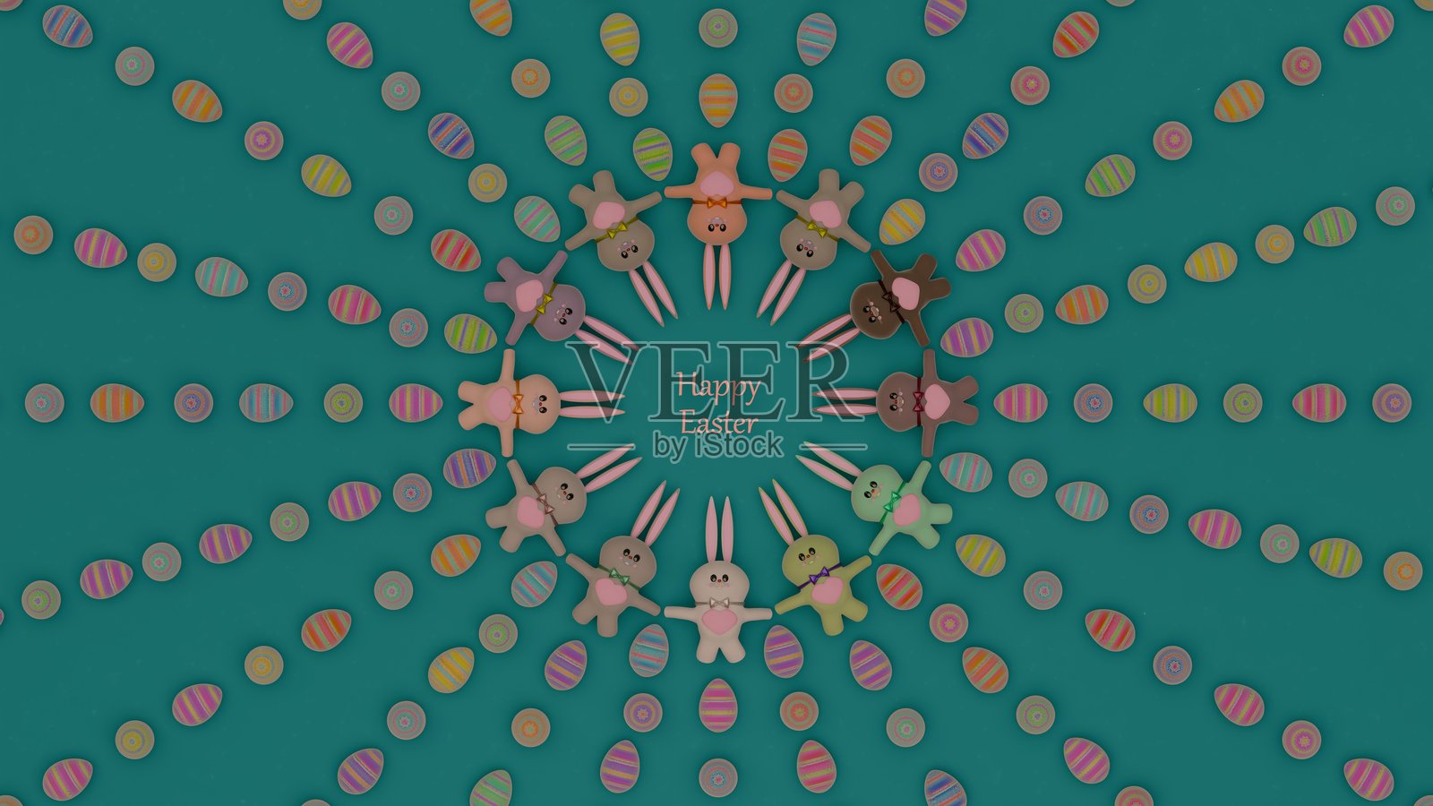 兔子圈：一个节日复活节聚会照片摄影图片