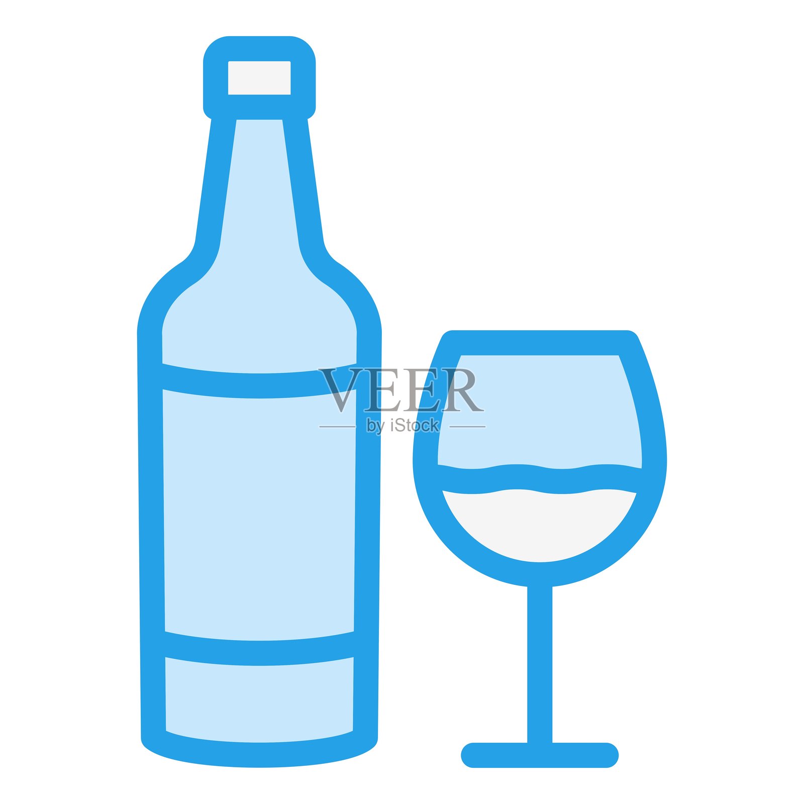 葡萄酒瓶矢量图标设计插图插画图片素材