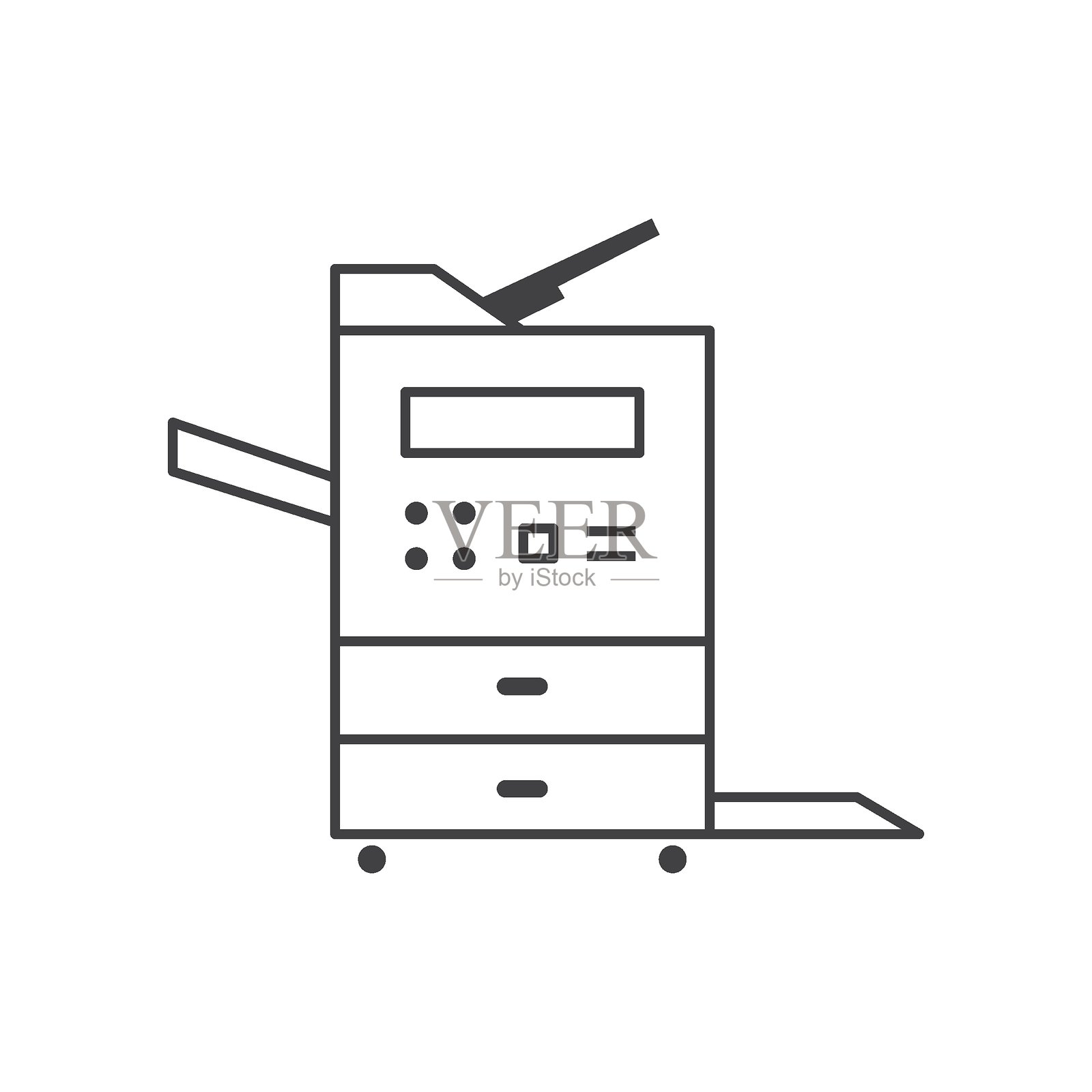 办公室复印机的线条艺术插画图片素材