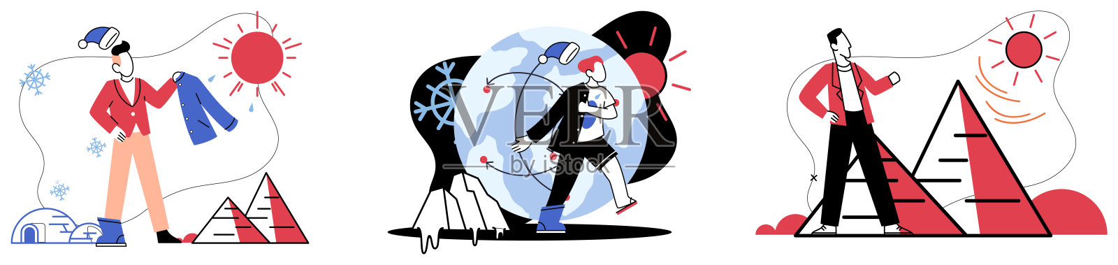 气候。保护我们气候的氛围需要警惕的保护，以防止环境退化。插画图片素材