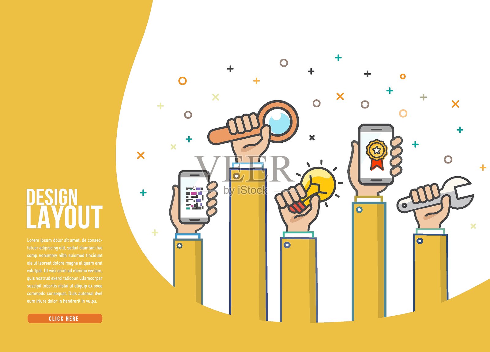 瘦的手的概念插画图片素材