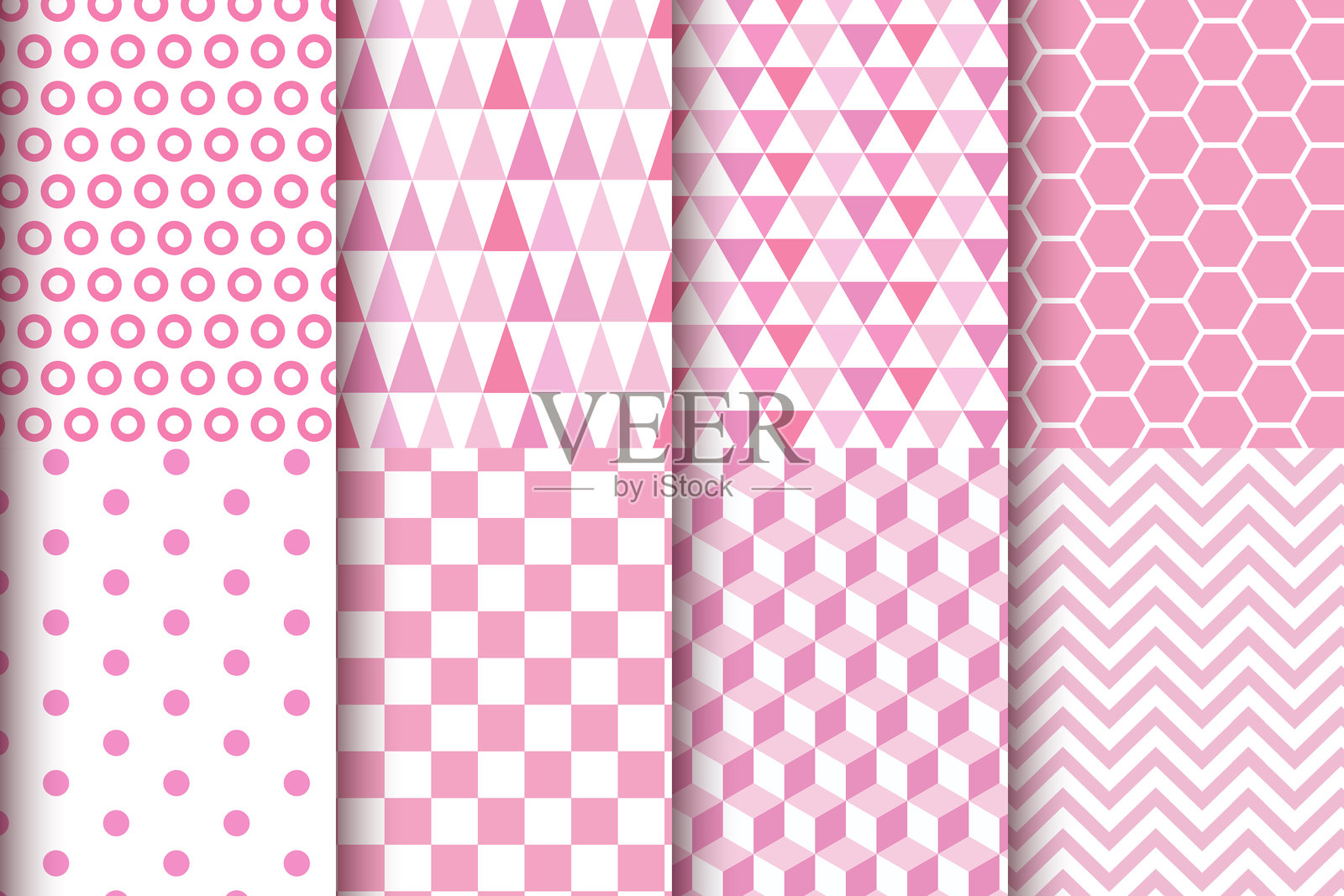 粉色样本图案集插画图片素材