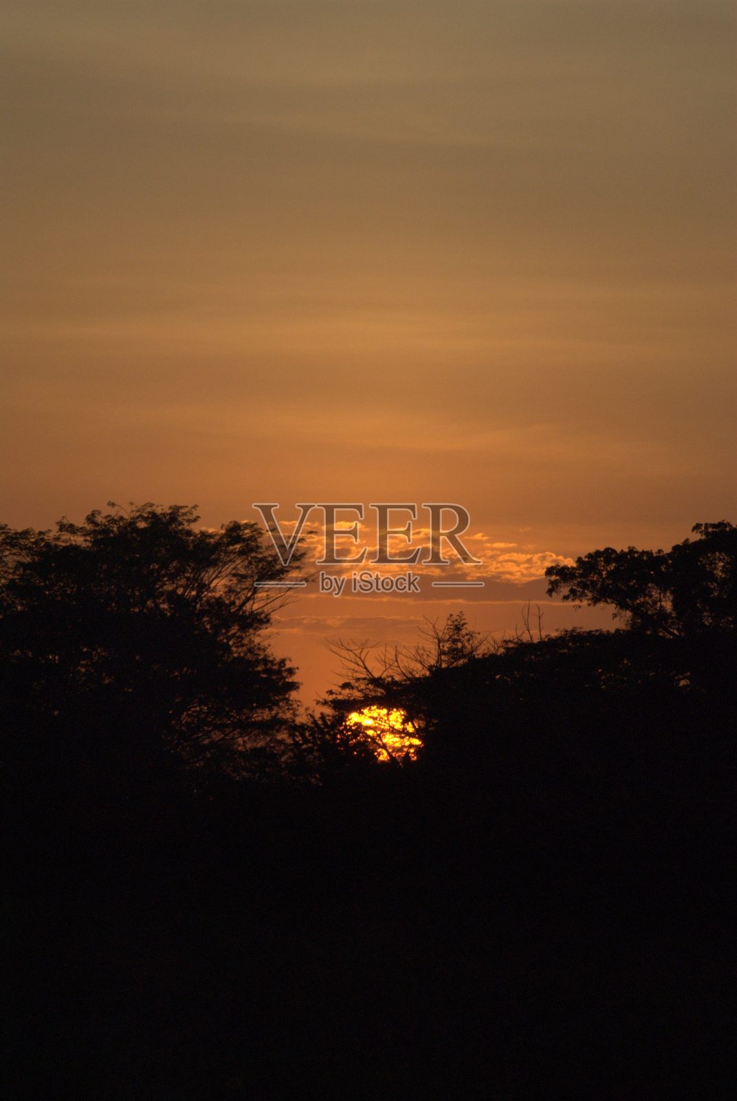葡图塞州平原上的日落。照片摄影图片