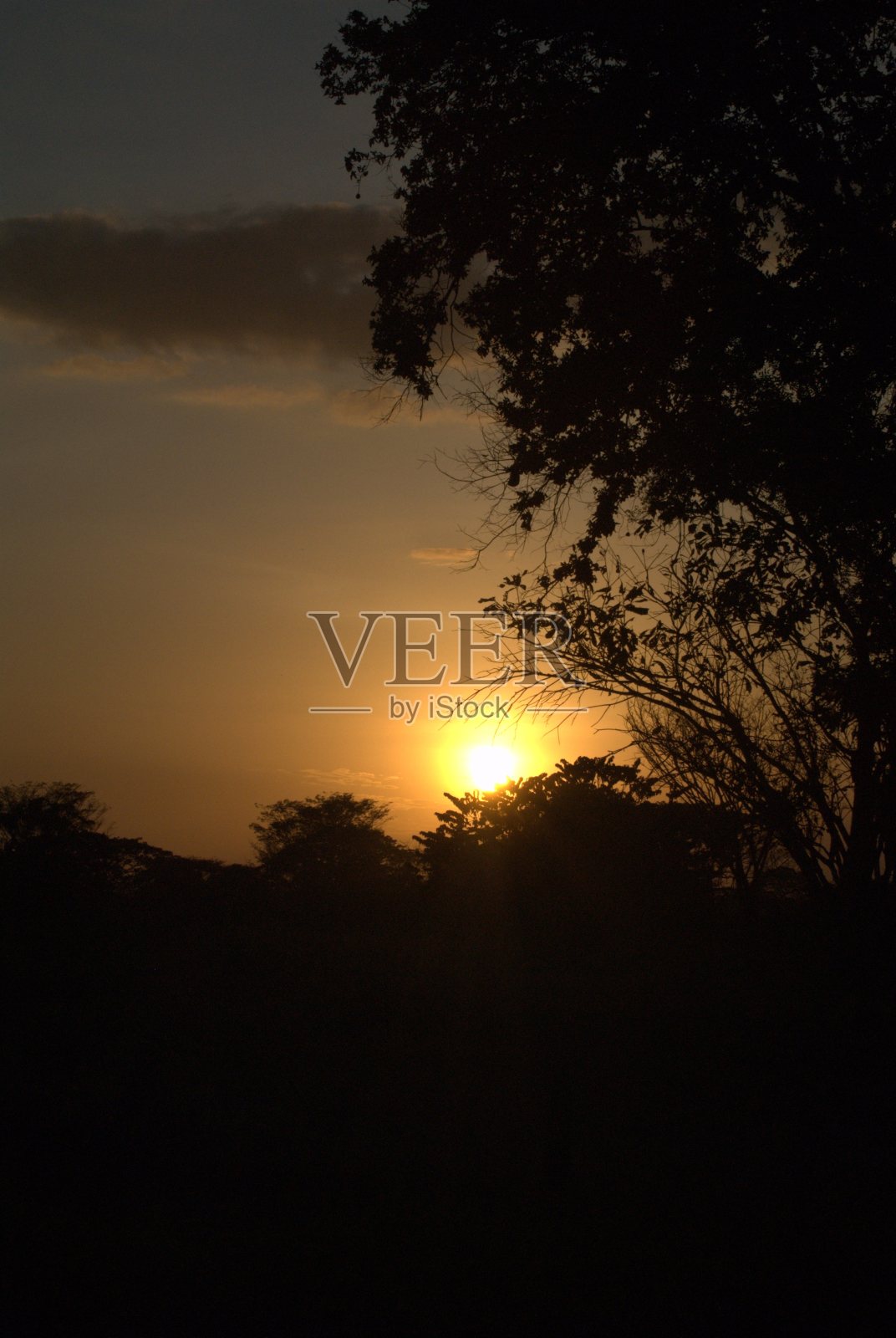 波图盖萨平原上的日落。照片摄影图片