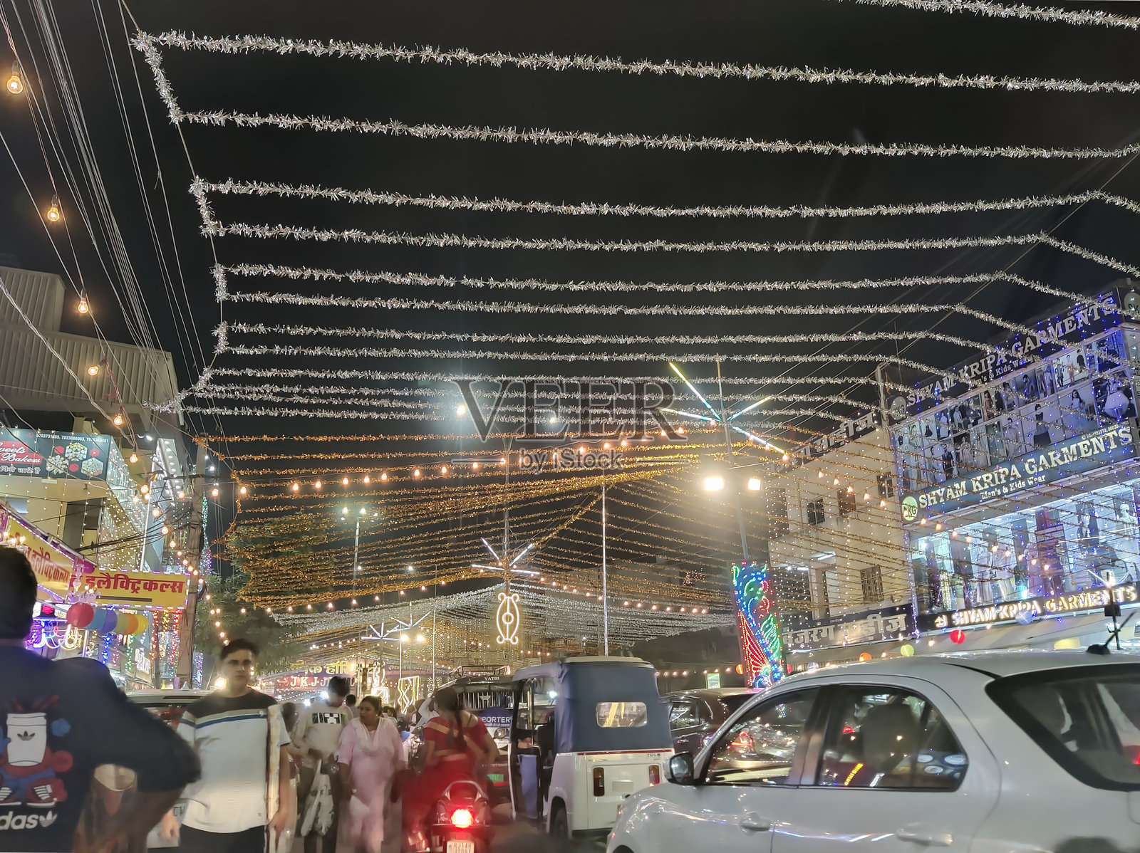 粉色城市斋浦尔的夜景照片摄影图片