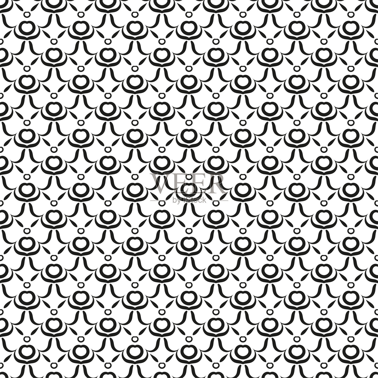 黑白无缝图案，具有复杂的几何设计插画图片素材