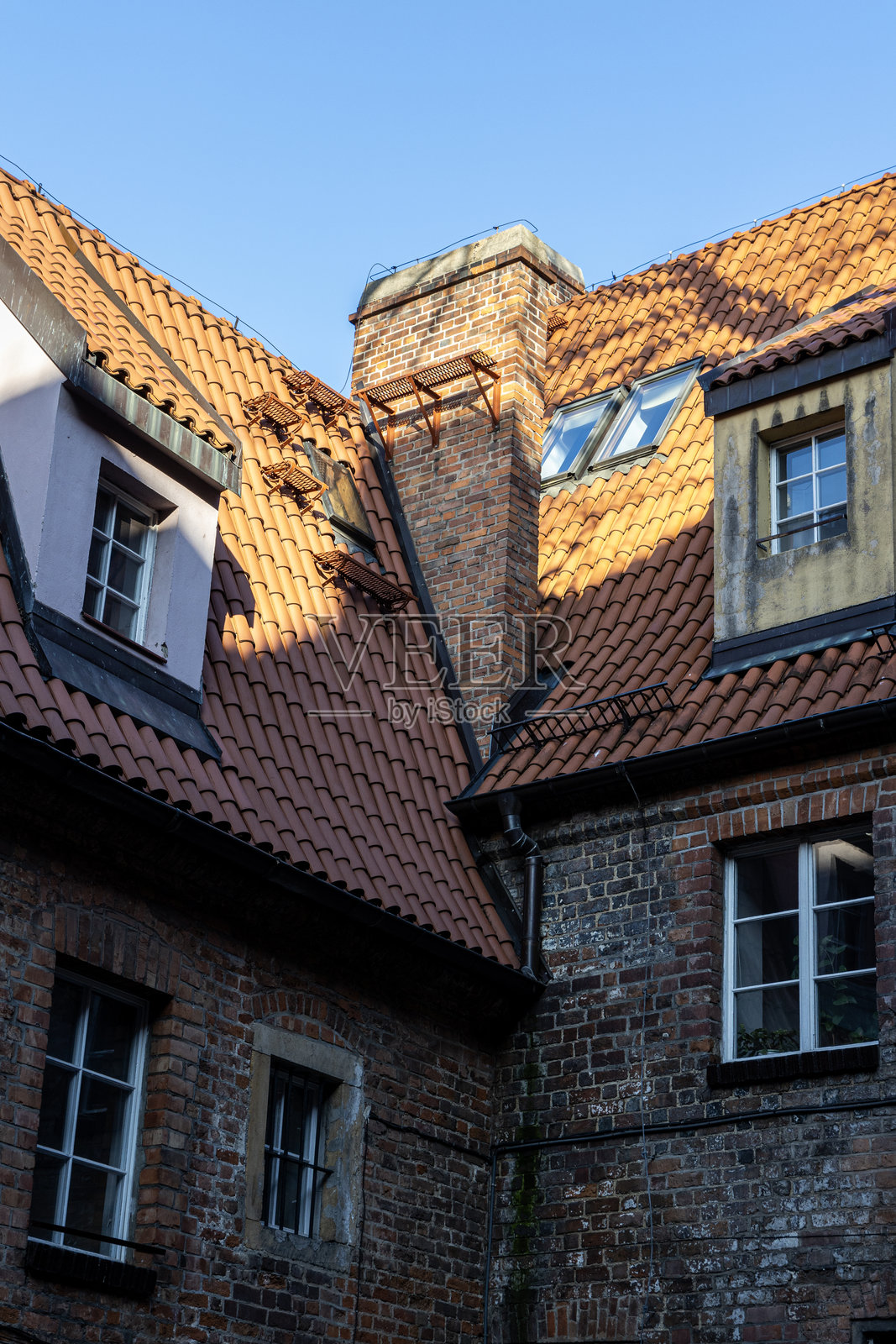 波兰弗罗茨瓦夫老房子的外立面照片摄影图片