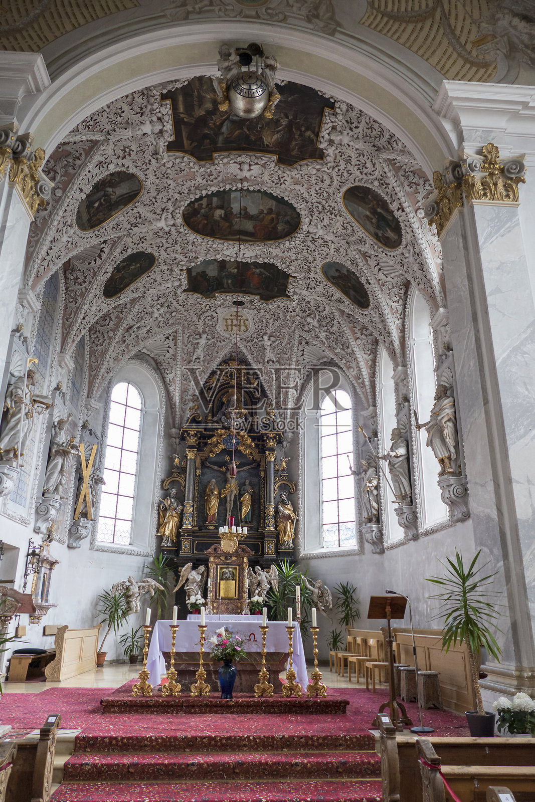 巴伐利亚州德国慕尼黑的马尔克托贝尔多夫教堂，圣詹姆斯之路照片摄影图片