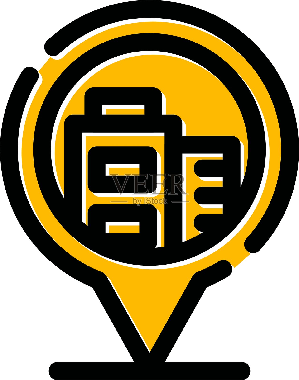 酒店位置图标插画图片素材