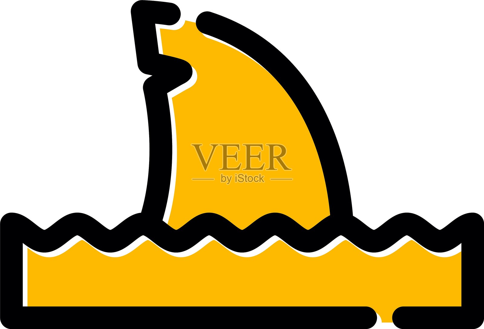 鲨鱼图标插画图片素材