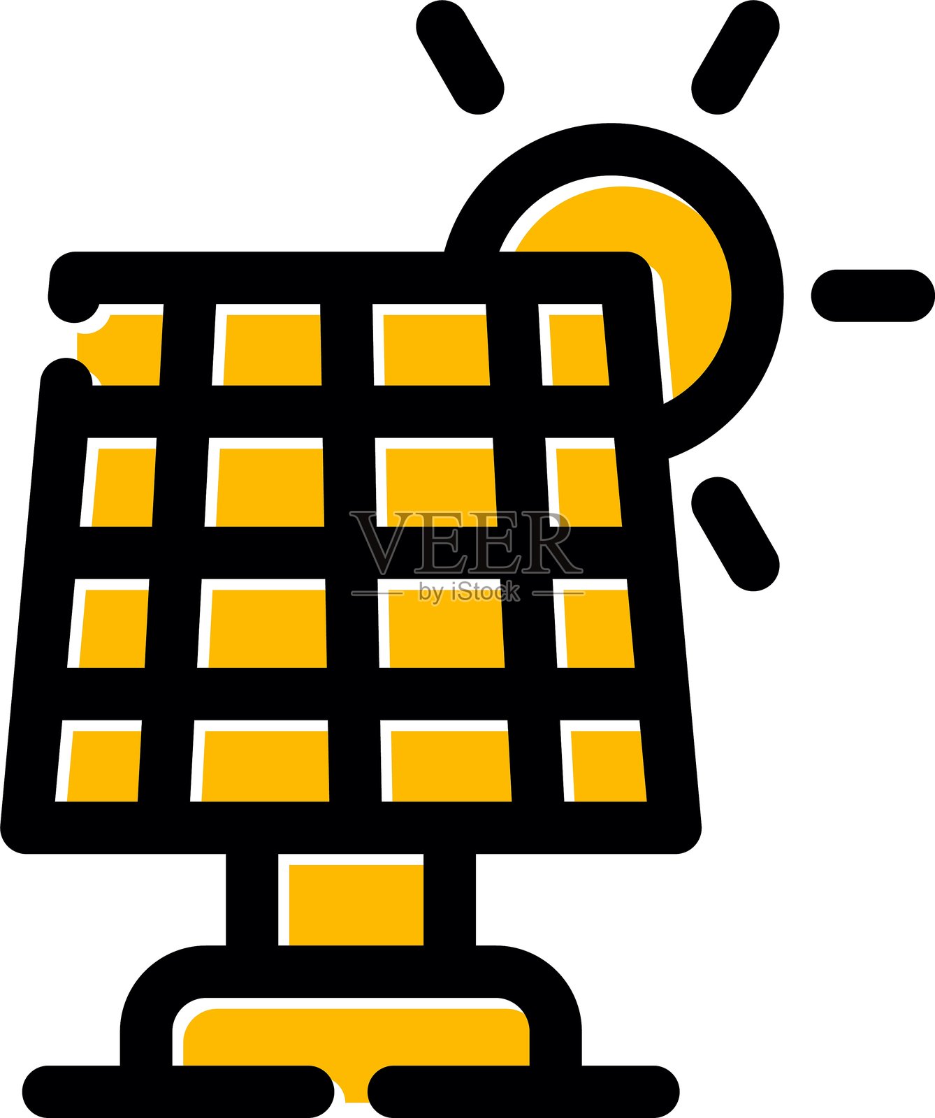 太阳能电池板图标插画图片素材