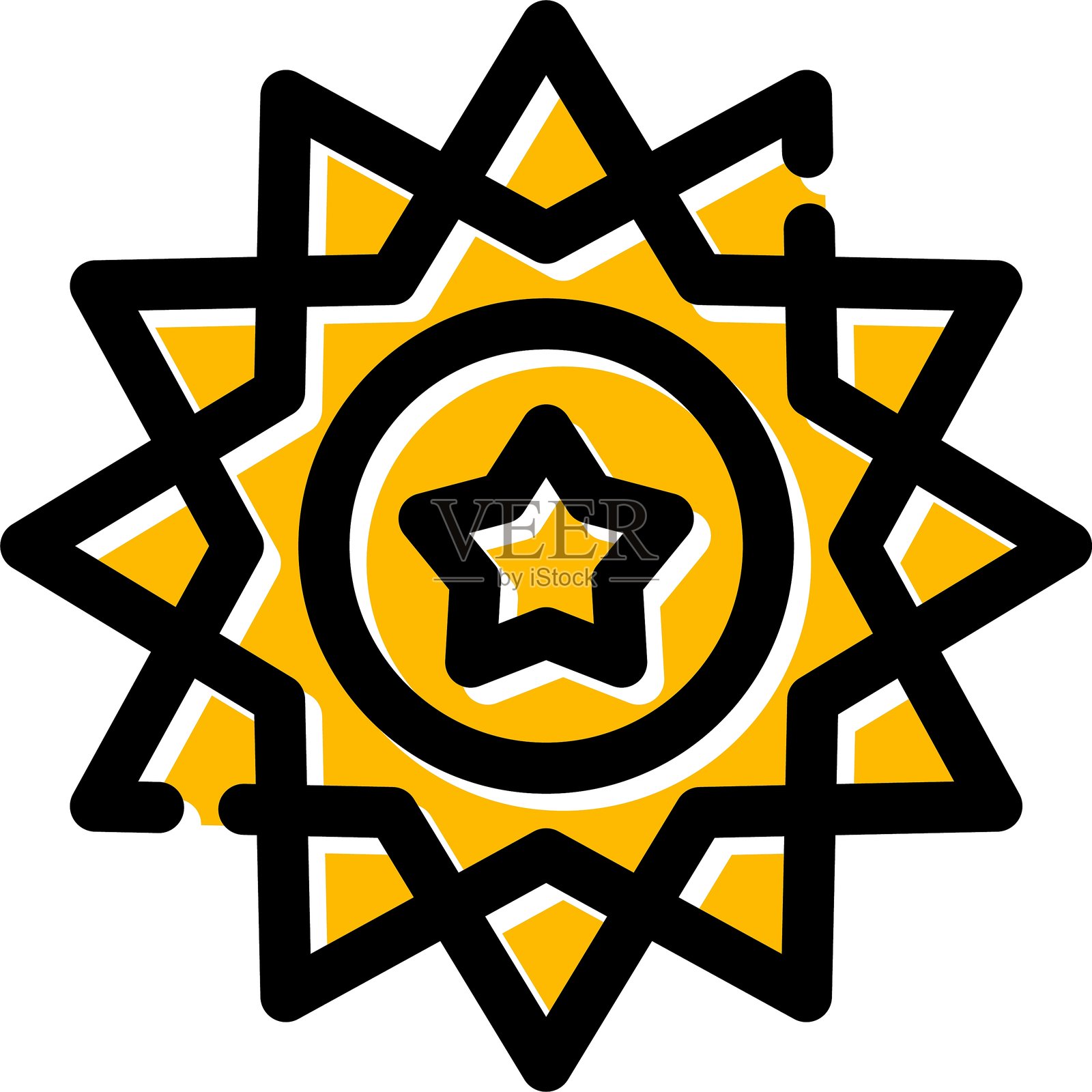 警长徽章图标插画图片素材