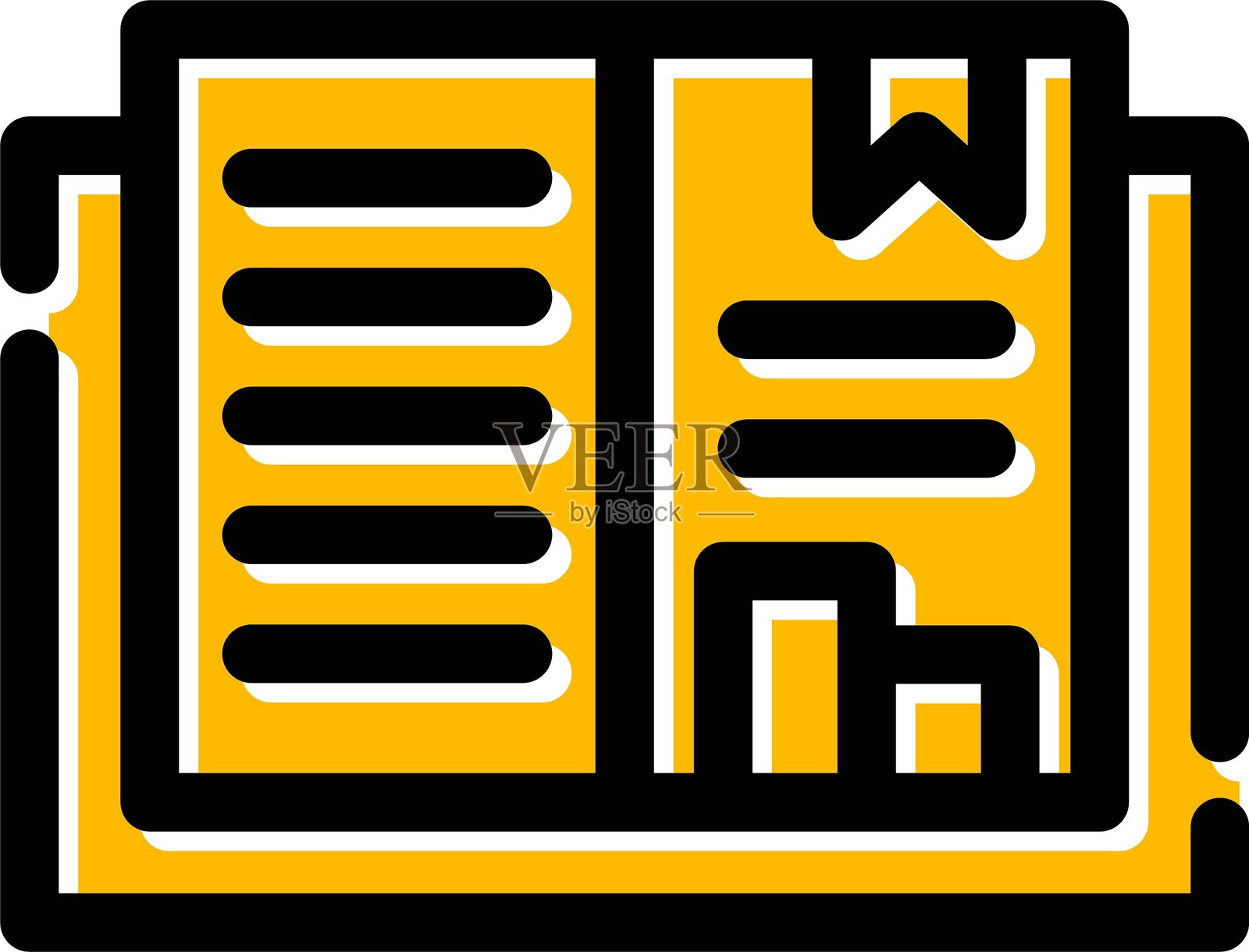 打开书本图标插画图片素材