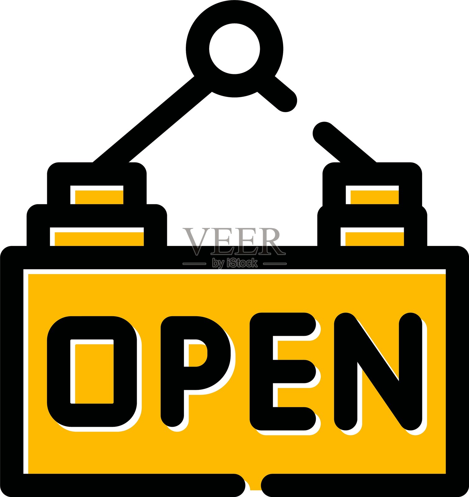 打开图标插画图片素材