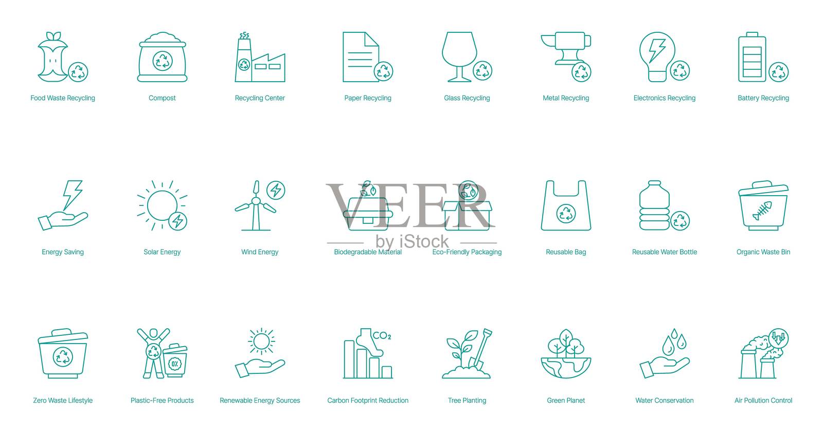 负责任的回收和零废弃策略，为更清洁的地球插画图片素材