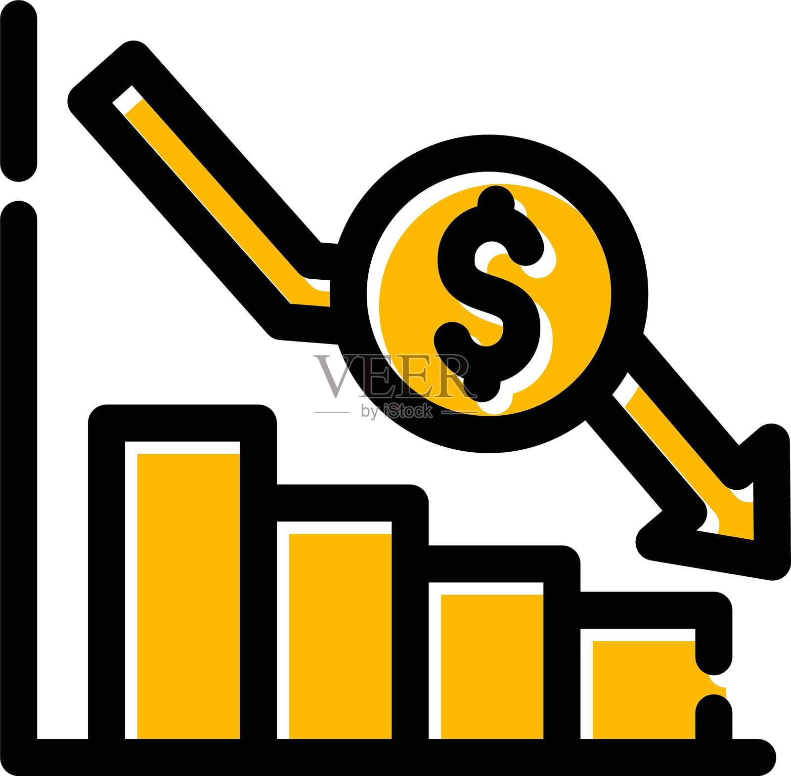 柱状图图标插画图片素材