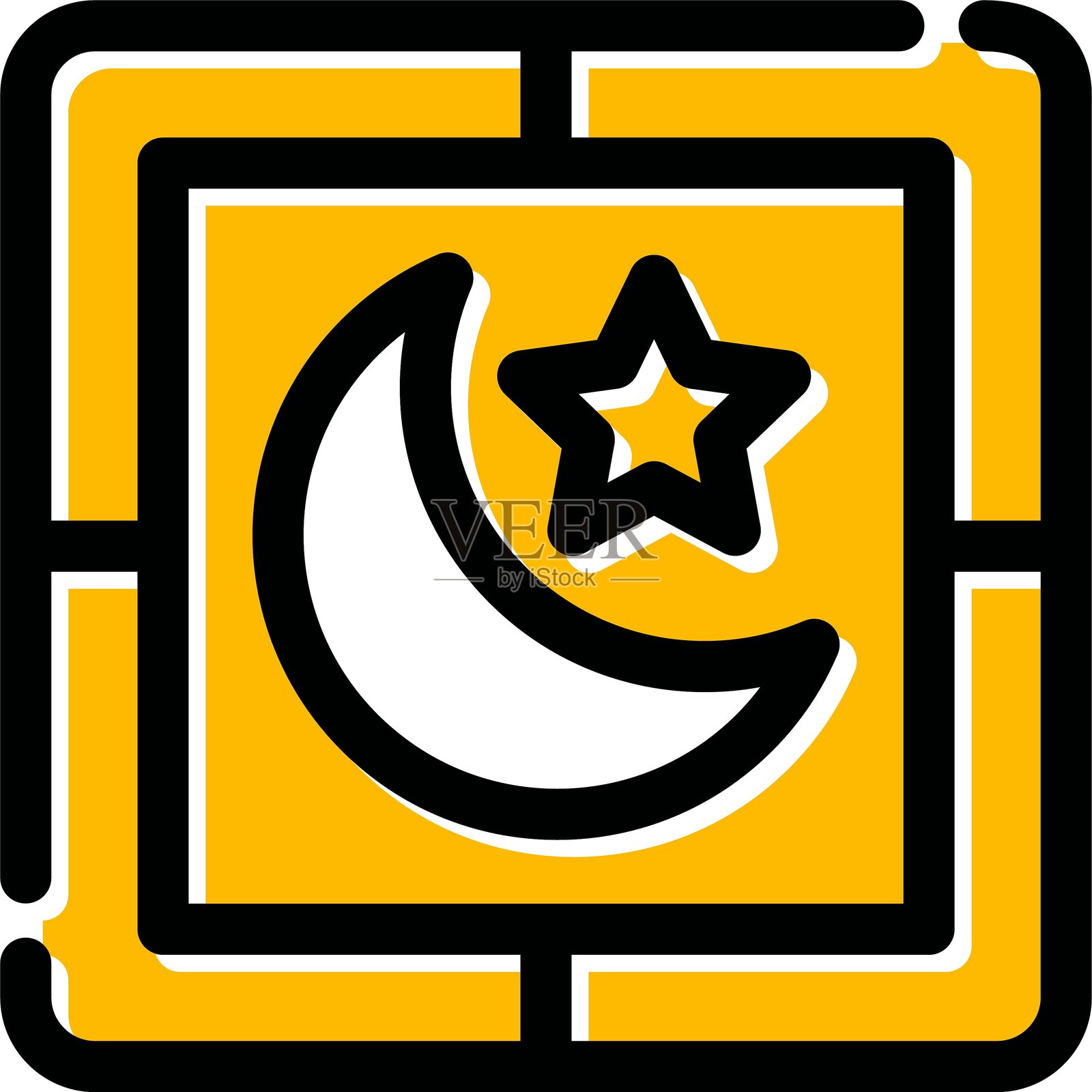 夜晚图标插画图片素材