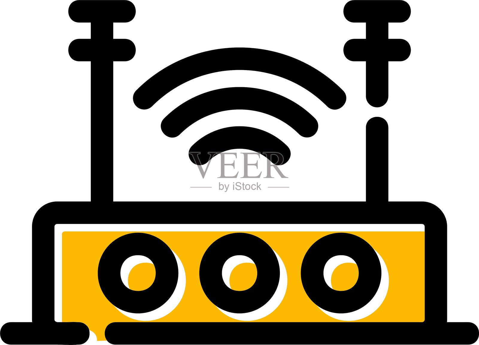 WiFi路由器图标插画图片素材