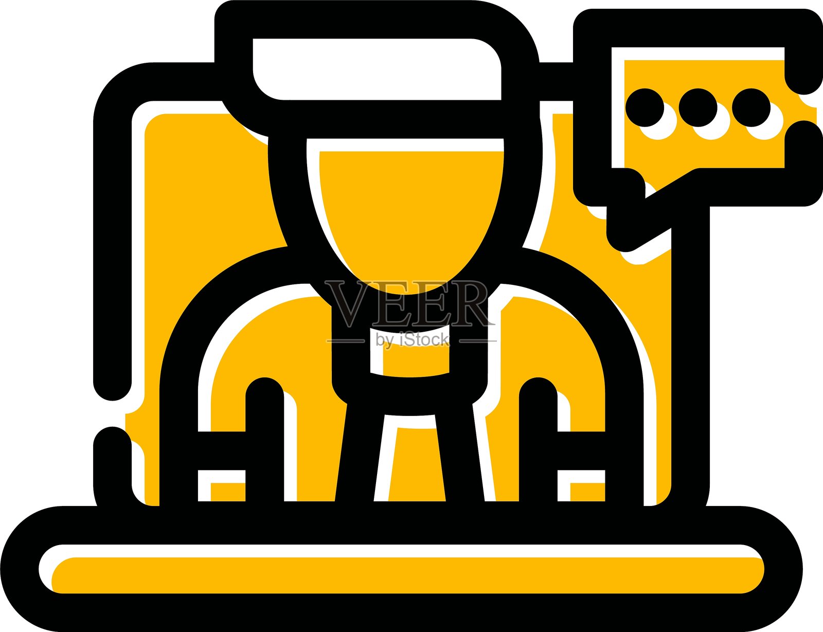 在线面试图标插画图片素材