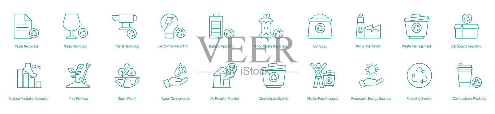 环境保护与零废弃可持续发展策略插画图片素材