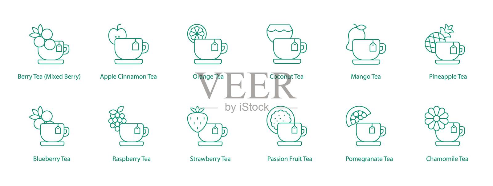 水果茶系列矢量图标集插画图片素材