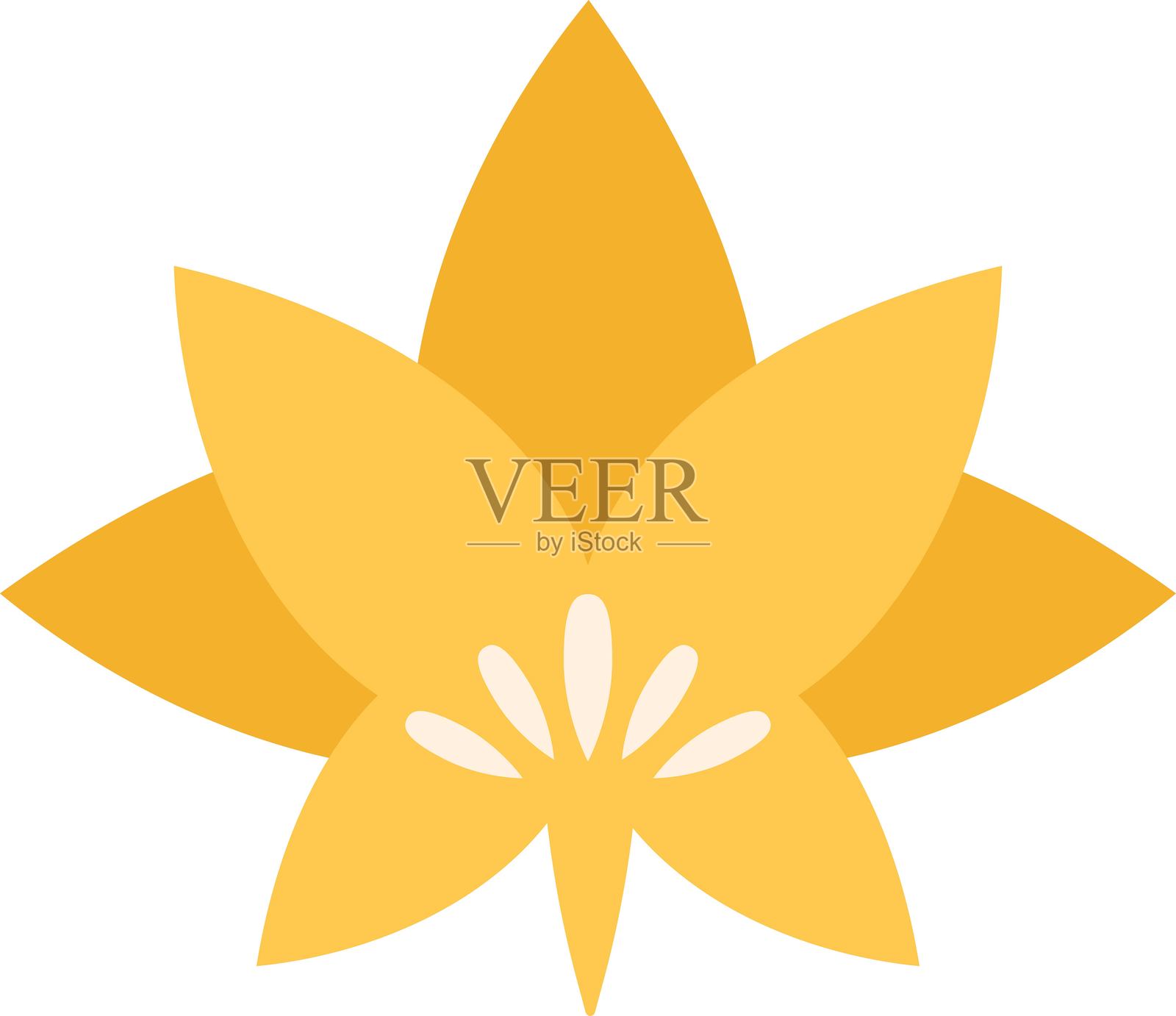 孤立的黄色花卉生态标志插画图片素材