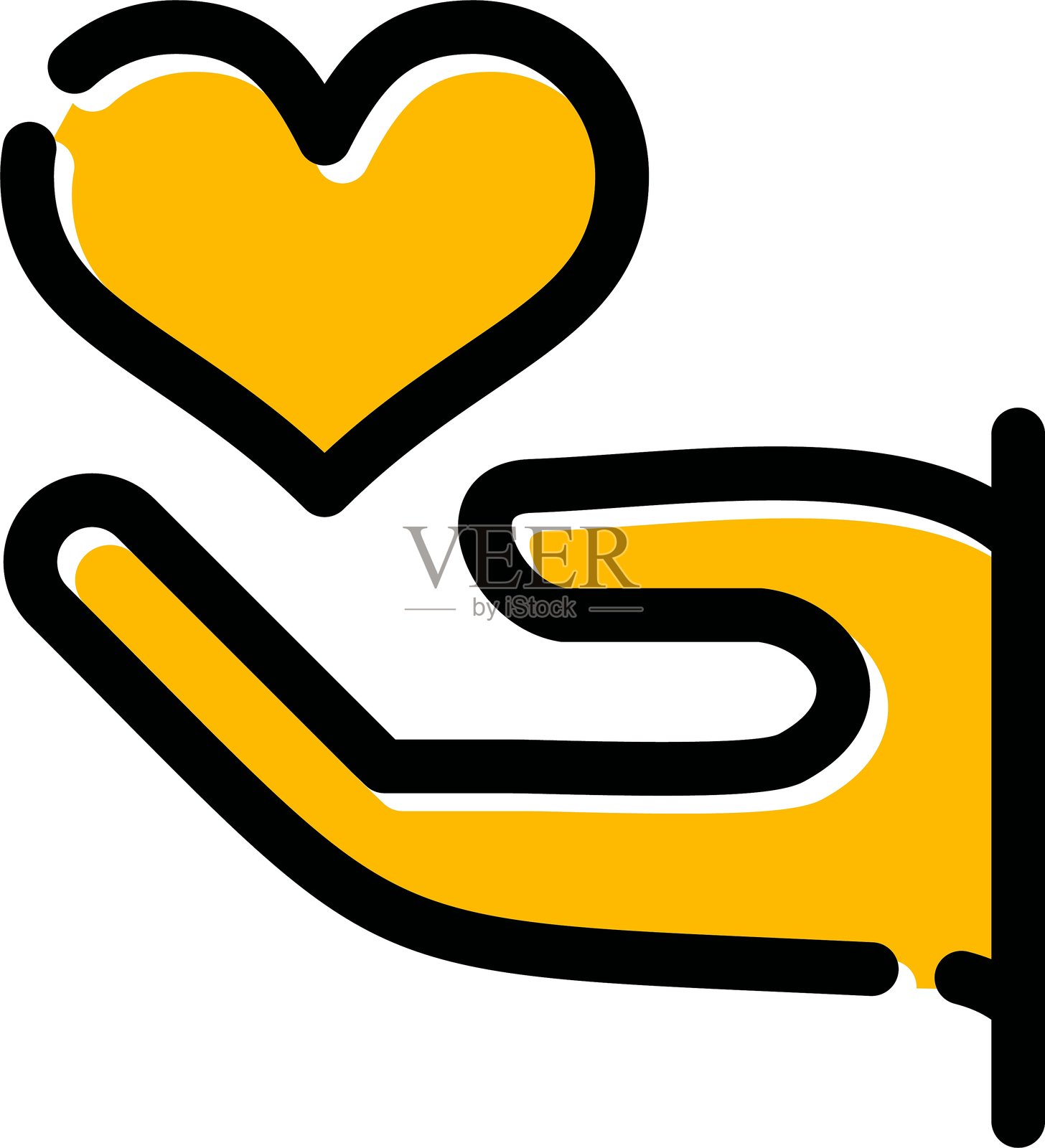 给予爱心图标插画图片素材