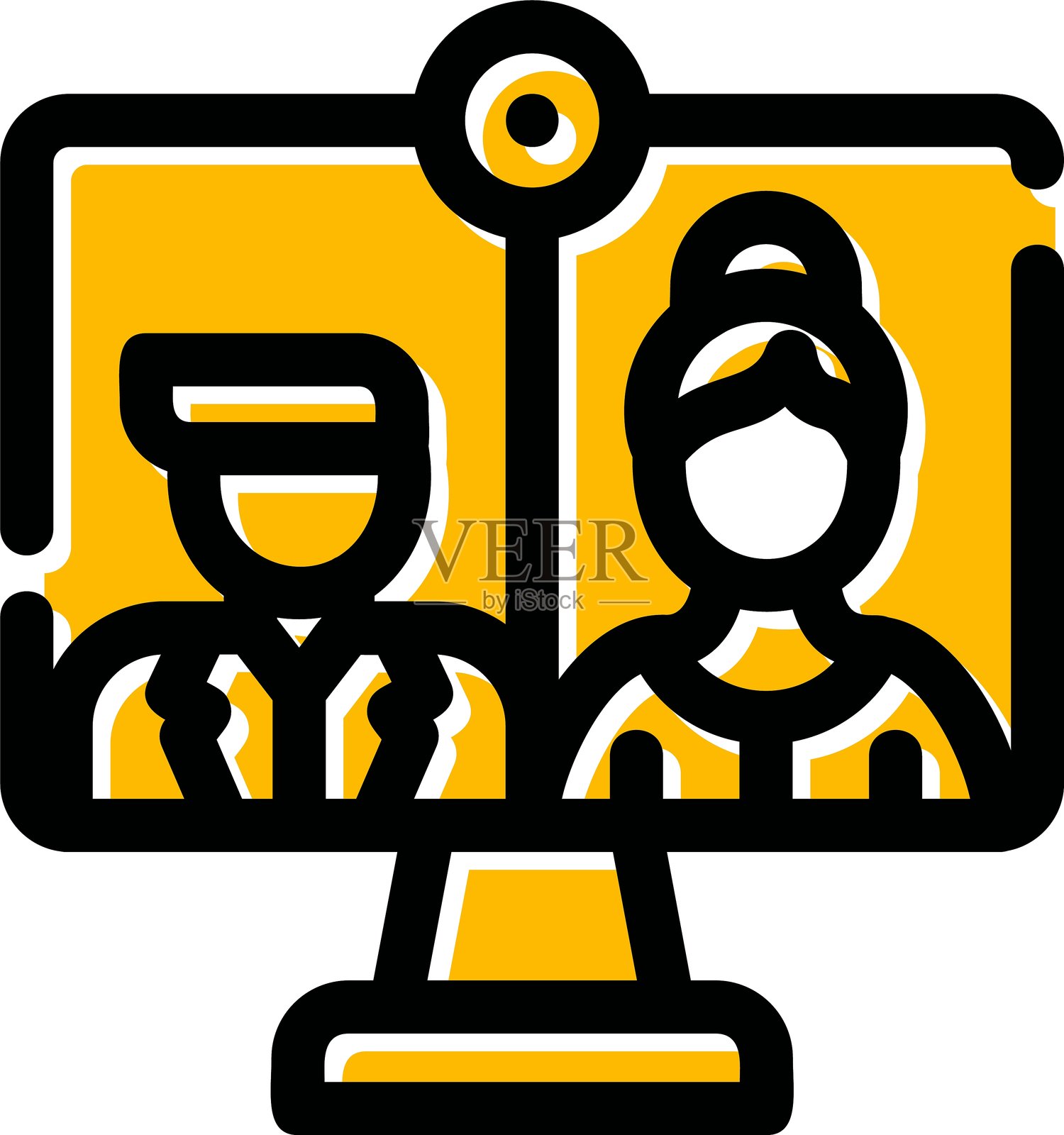 在线面试图标插画图片素材