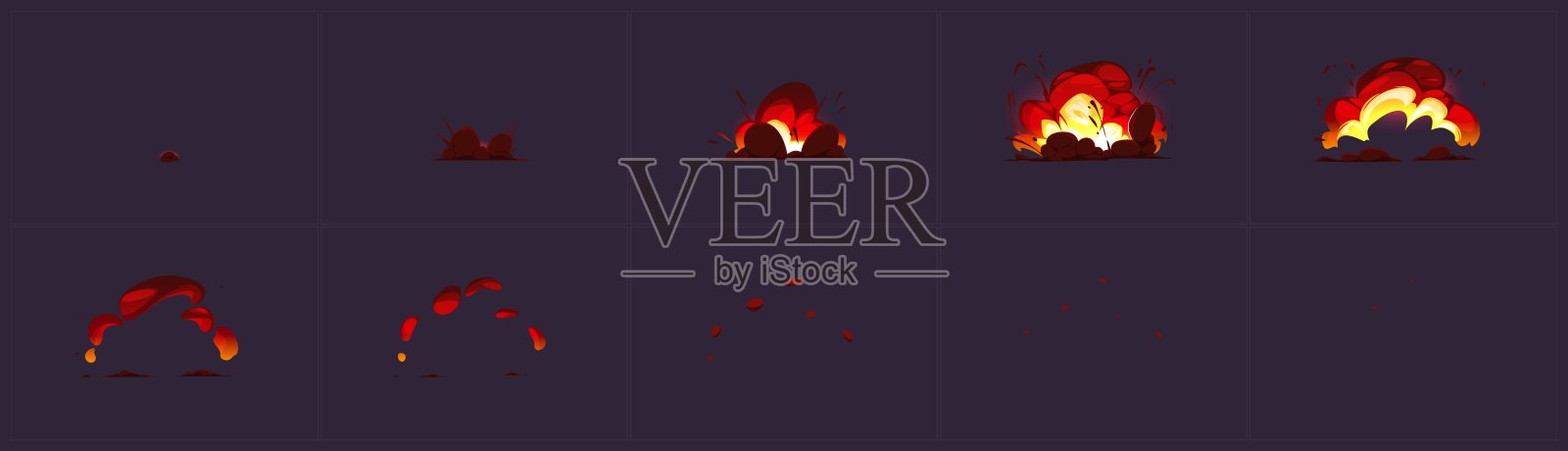 游戏爆炸动画序列插画图片素材