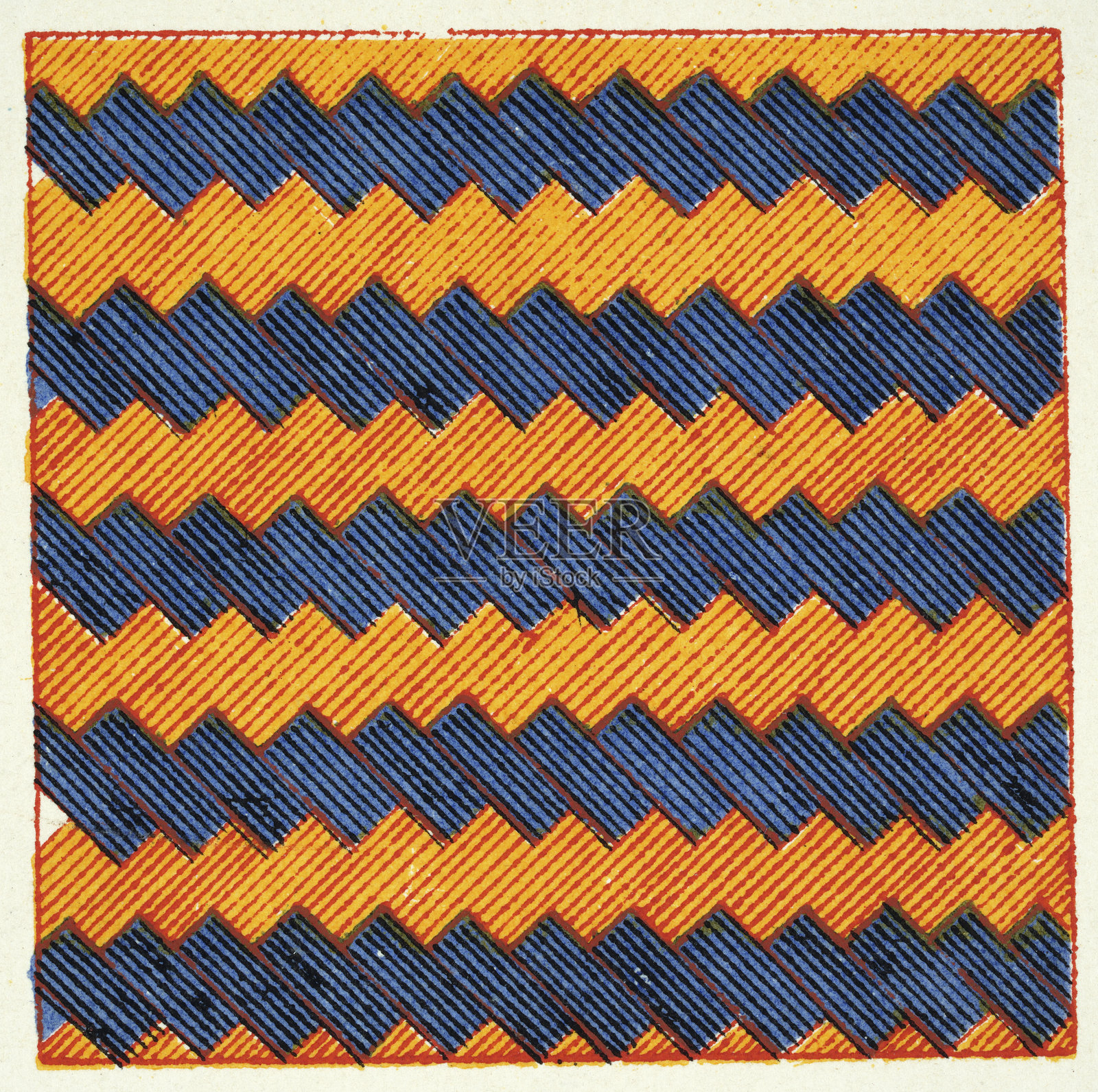 古埃及装饰艺术图案，抽象背景，复古装饰插图插画图片素材