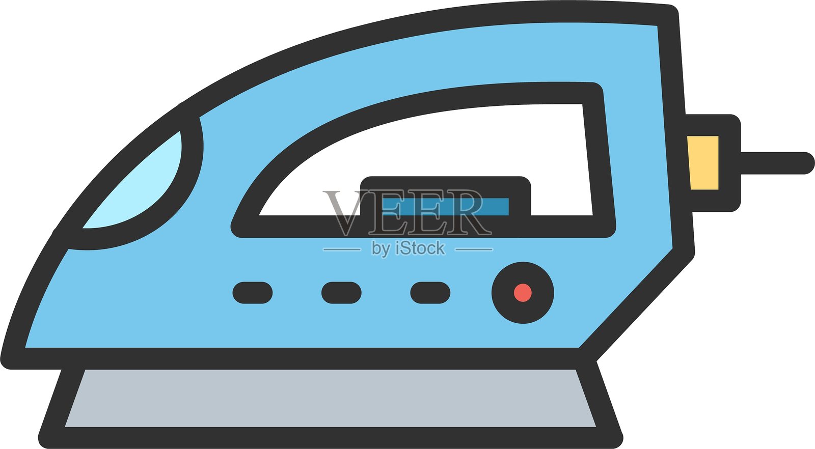 熨斗轮廓填充图标插画图片素材