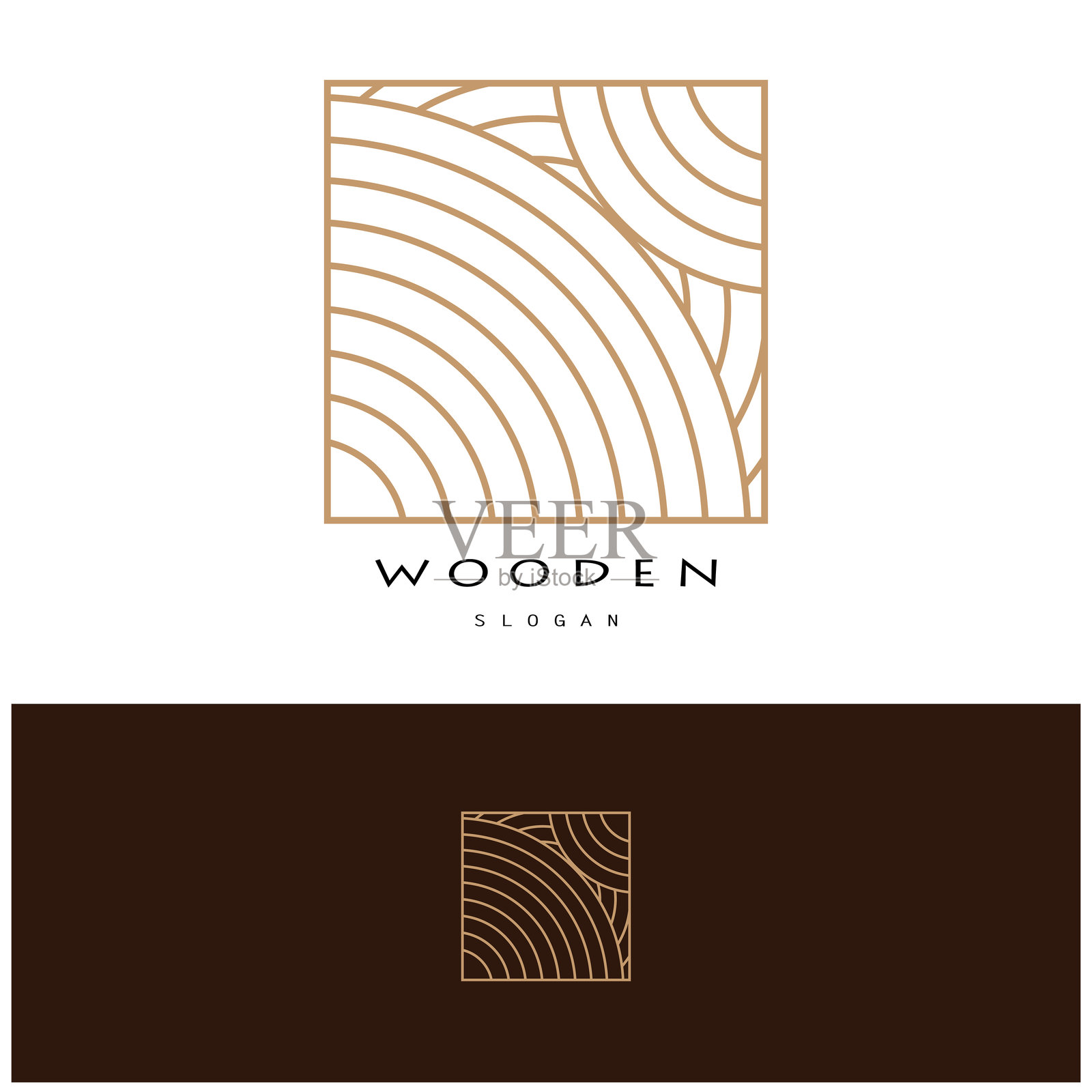 木质标志设计，适用于建筑、木工、木材加工公司业务插画图片素材