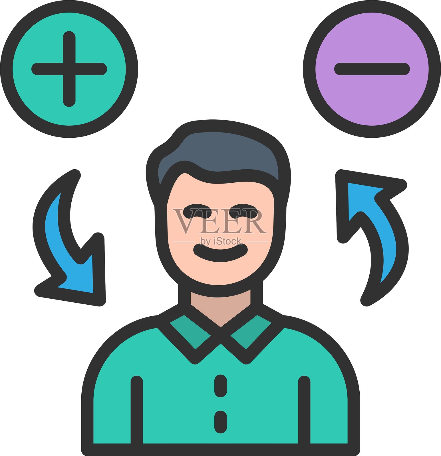 态度轮廓填充图标插画图片素材