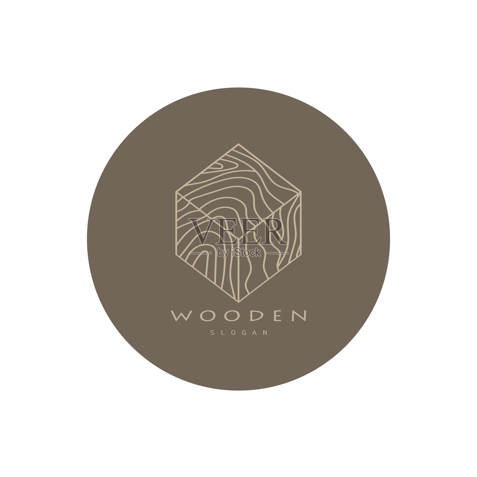 木质标志设计，适用于建筑、木工、木材加工公司业务插画图片素材