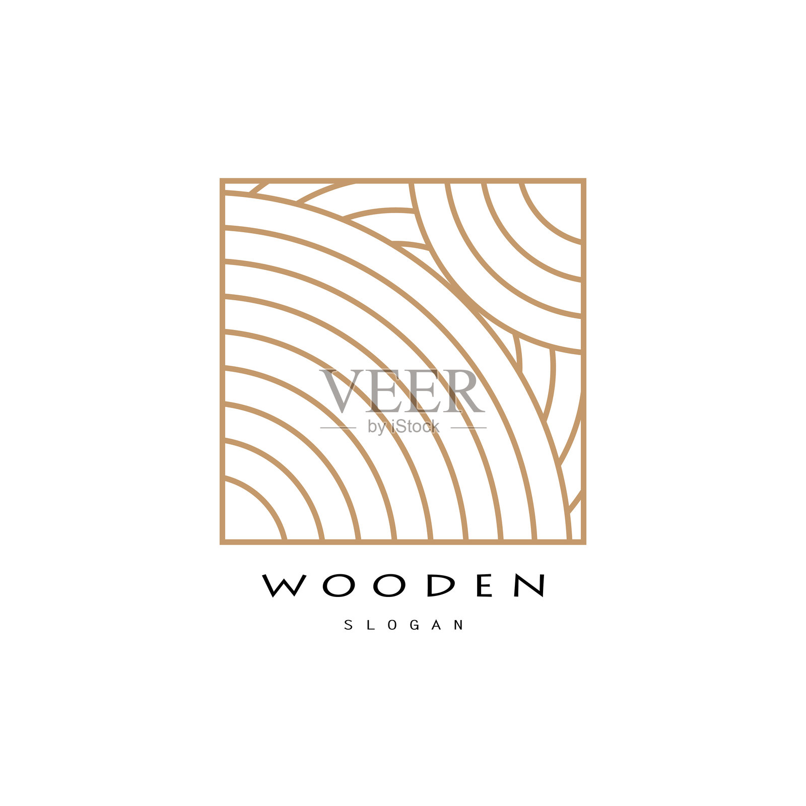 木质标志设计，适用于建筑、木工、木材加工公司业务插画图片素材