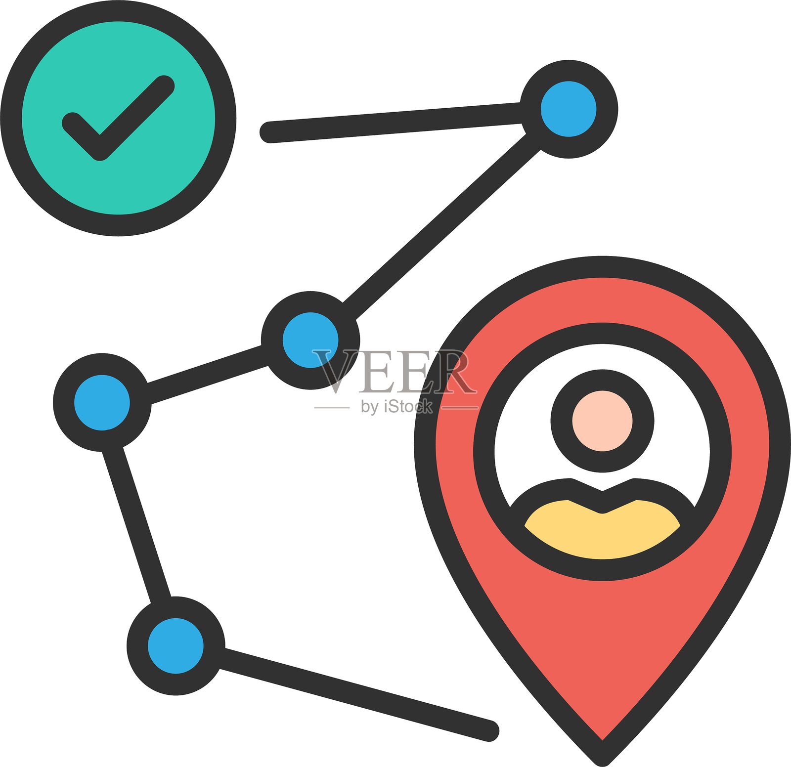 客户旅程大纲填充图标插画图片素材