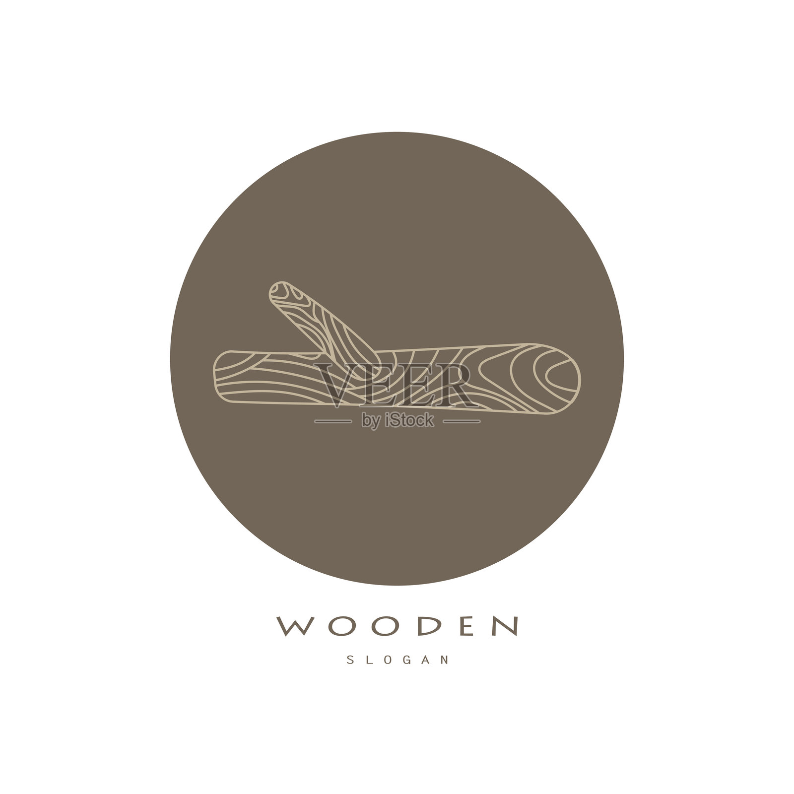 木质标志设计，适用于建筑、木工、木材加工公司业务插画图片素材