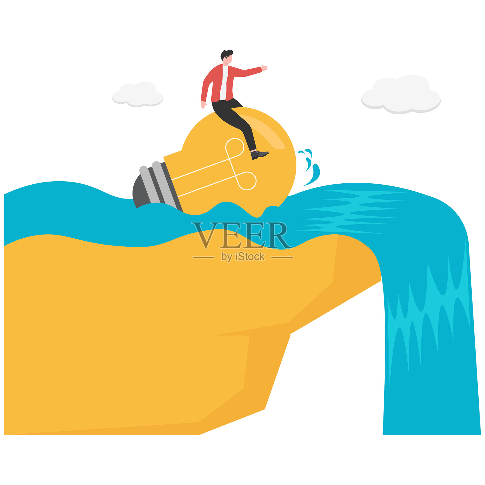 浪费的不可行想法、商业失败或过多被放弃的项目概念插画图片素材