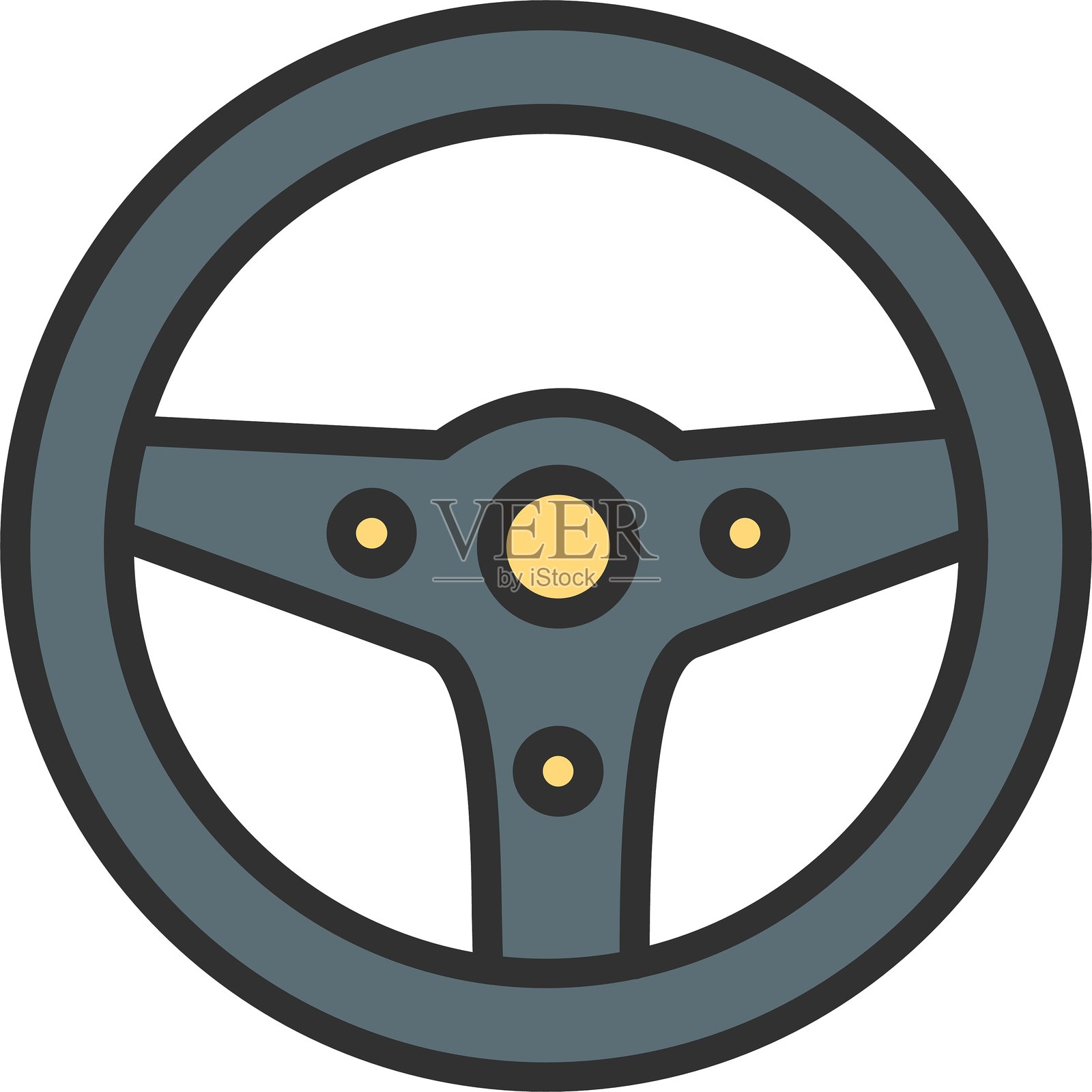 方向盘轮廓填充图标插画图片素材